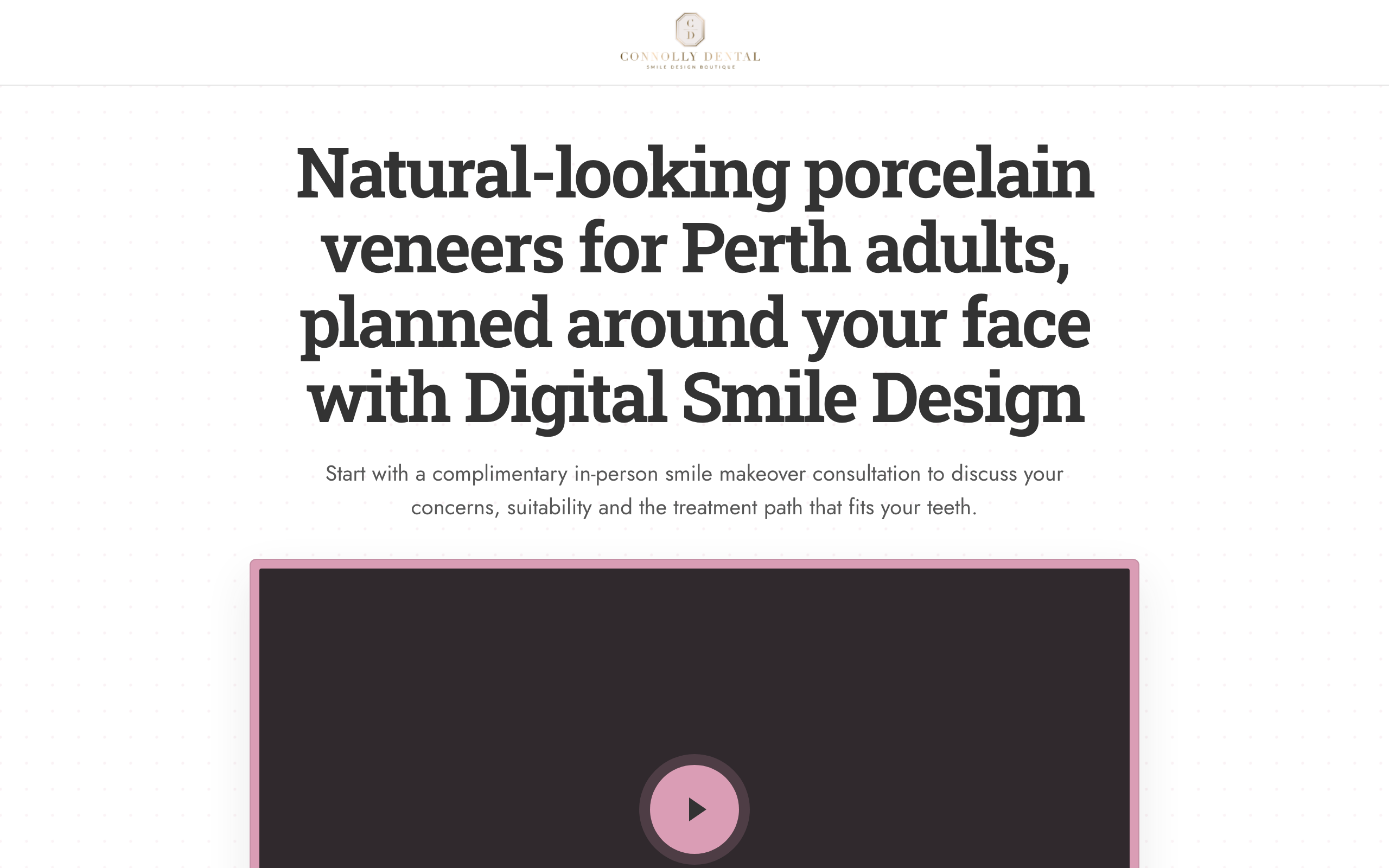 Landing page preview for Connolly Dental Boutique